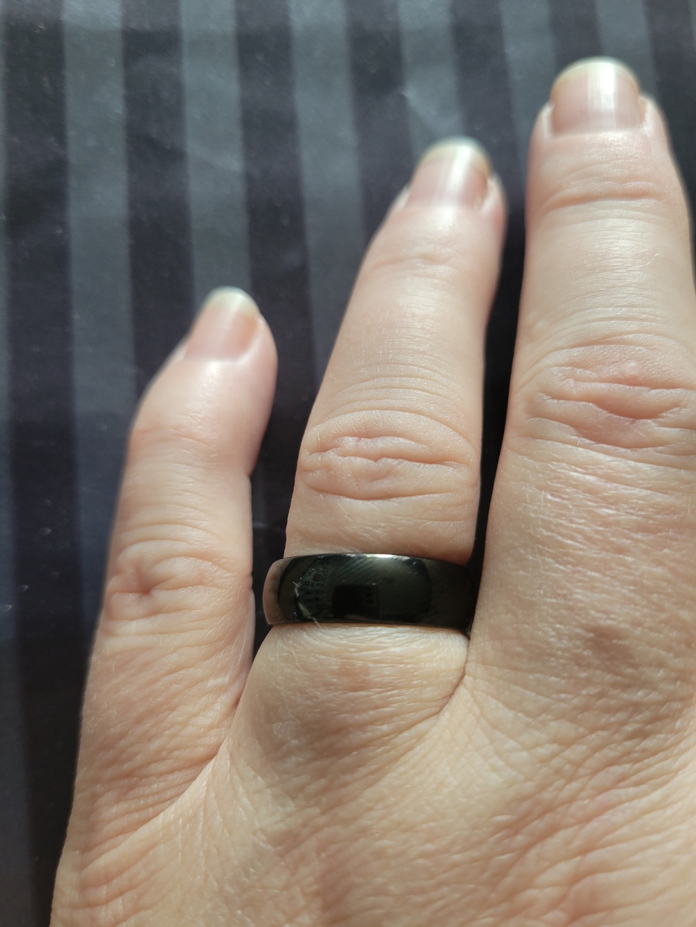 🖤NEW🖤 Sleek Black  Stainless Steel Dome Ring - Polished Finish